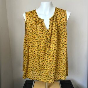 Madewell Floral Yellow Sleeveless Top